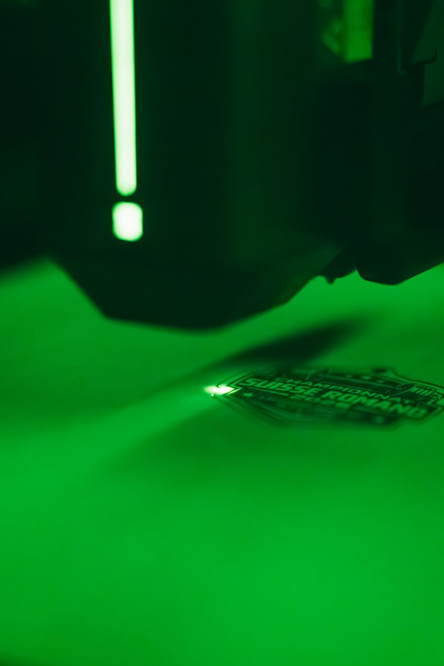 Gravure laser en cours